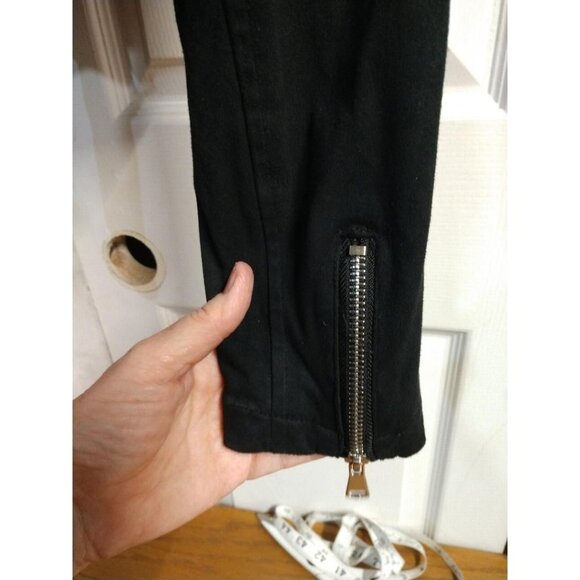 Ashley International Black Cropped Jacket S With Zipper & Belt Accents - Picture 5 of 6